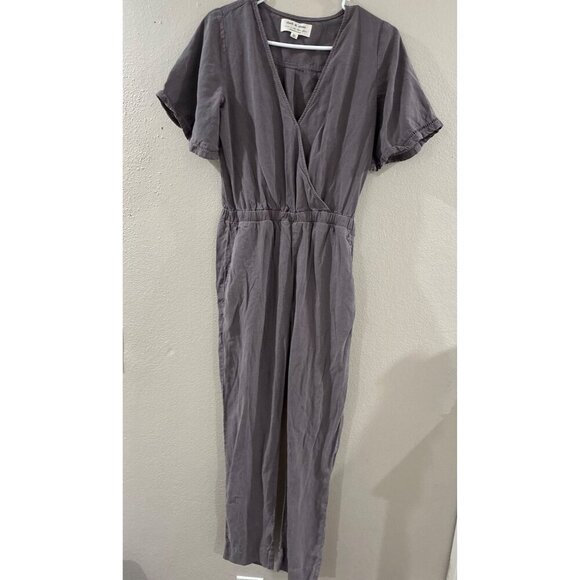 Anthropologie Cloth & Stone Jumpsuit Women's M Gray Gulpiyuri Tencel bohemian - Picture 3 of 8